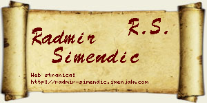 Radmir Simendić vizit kartica